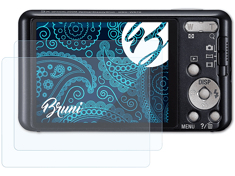 BRUNI 2x DSC-W570) Basics-Clear Schutzfolie(für Sony
