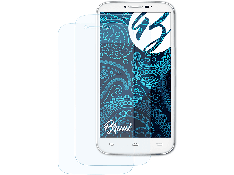 BRUNI 2x Basics-Clear Schutzfolie(für One Alcatel Pop C9) Touch