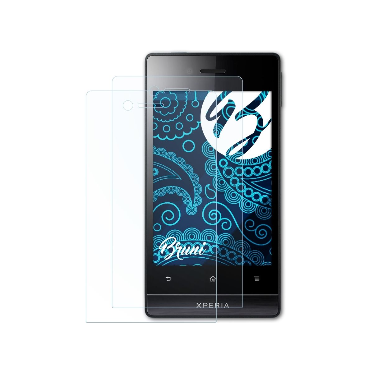 BRUNI 2x Basics-Clear Schutzfolie(für Sony Xperia Miro)