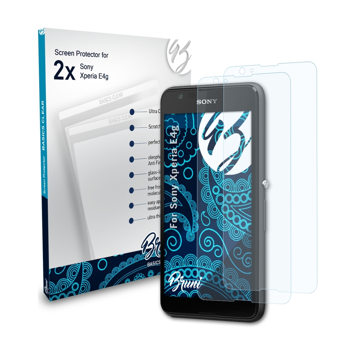 Xperia E4g) Sony Schutzfolie(für 2x BRUNI Basics-Clear
