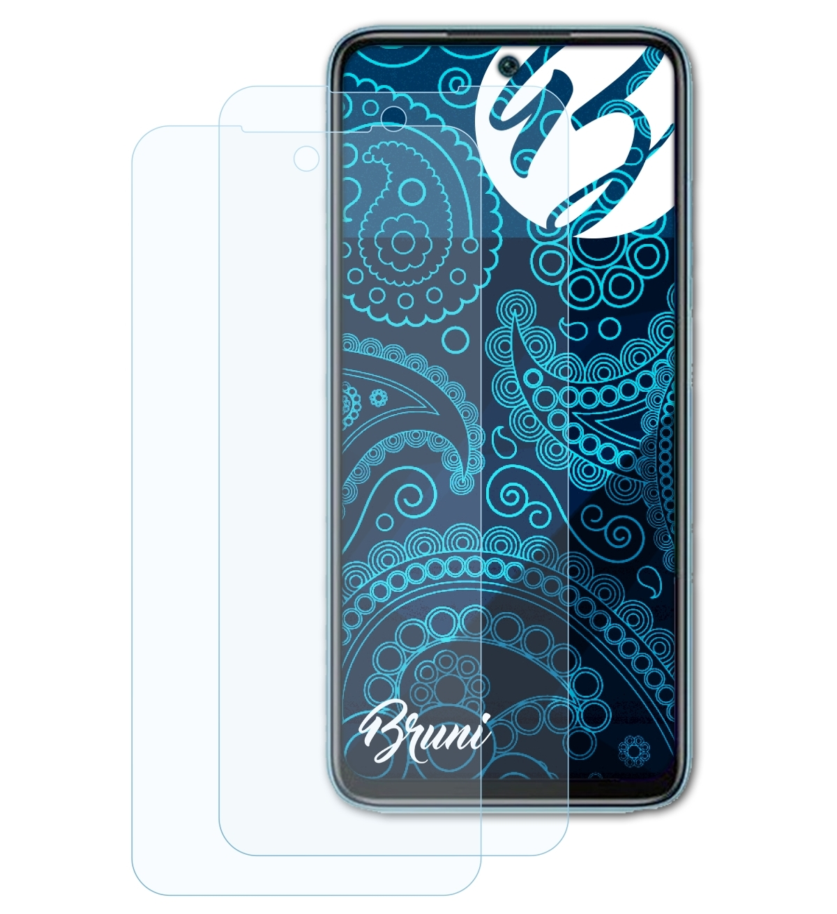 BRUNI 2x glasklare Displayschutz(für Xiaomi 10 Redmi (2022))