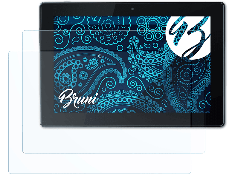 BRUNI 2x Basics-Clear Smart 3 Schutzfolie(für Vodafone 10) Tab
