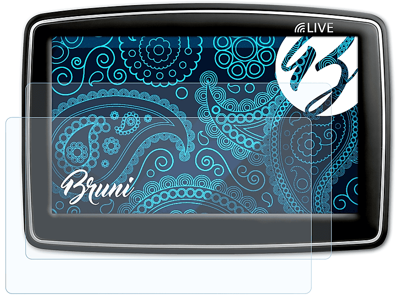 BRUNI 2x Basics-Clear Schutzfolie(für TomTom XL LIVE IQ Routes)