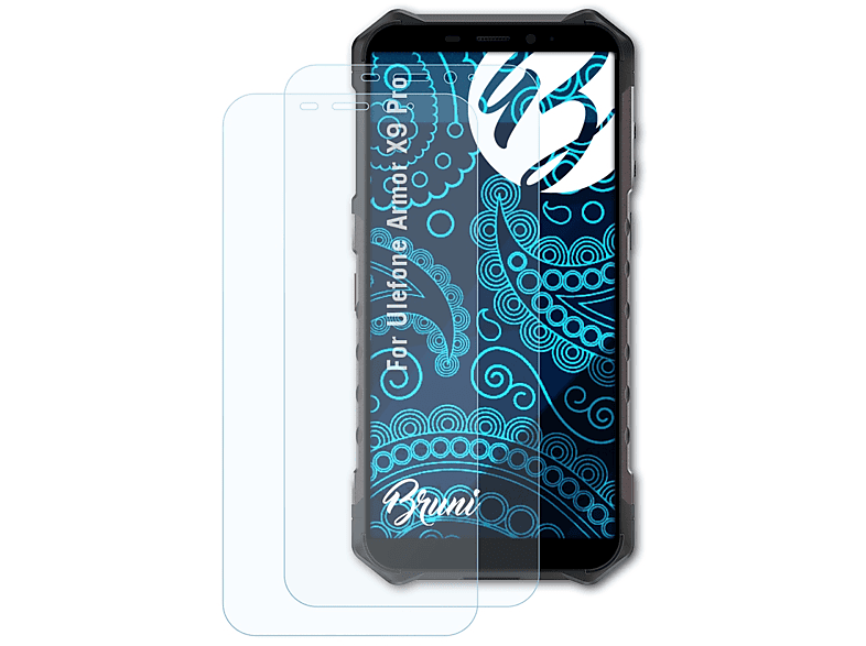 BRUNI 2x Basics-Clear Schutzfolie(für Ulefone Armor X9 Pro) | Displayschutzfolien & Gläser