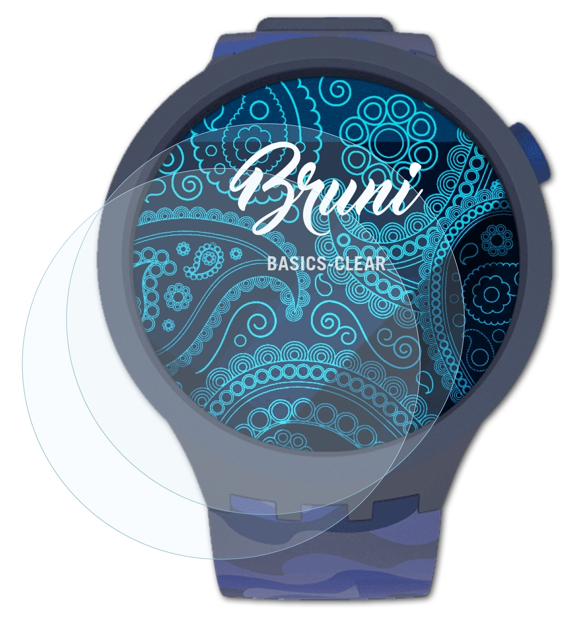 (47mm)) Pay BBsky BRUNI 2x Basics-Clear Swatch Schutzfolie(für