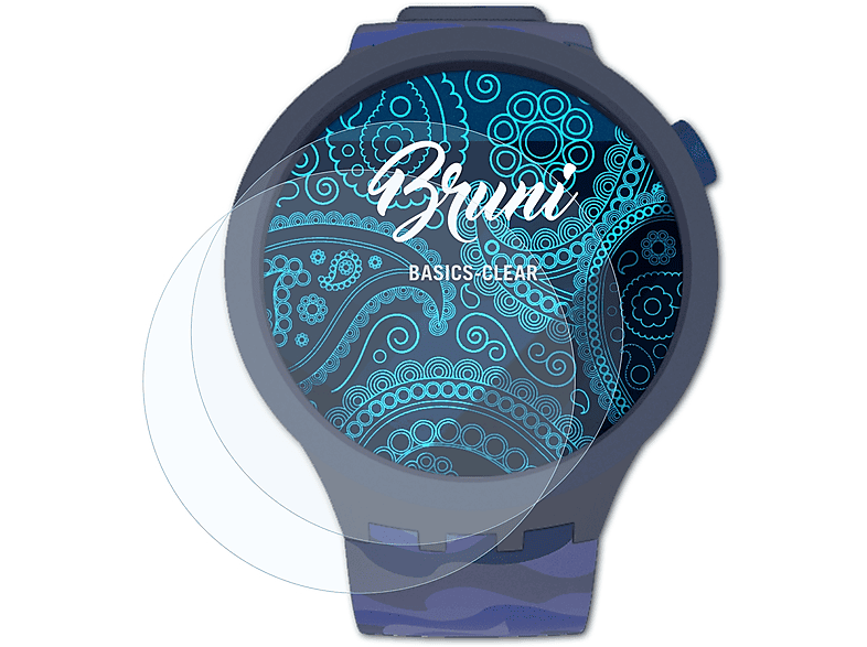 BRUNI 2x Basics-Clear Swatch Pay (47mm)) Schutzfolie(für BBsky