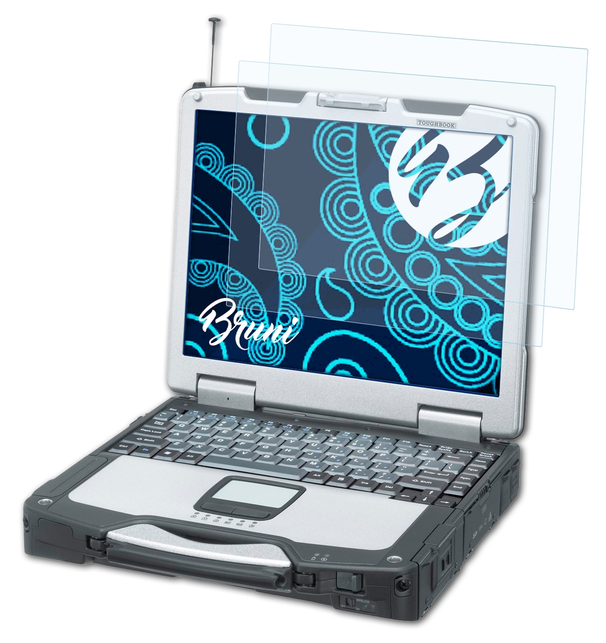 BRUNI 2x Basics-Clear Schutzfolie(für Panasonic CF-30) ToughBook