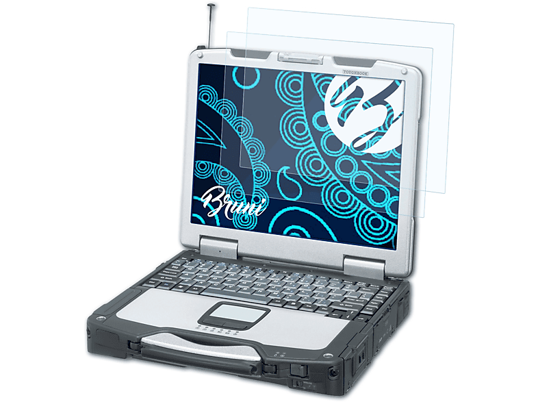 BRUNI 2x Basics-Clear Schutzfolie(für Panasonic ToughBook CF-30)