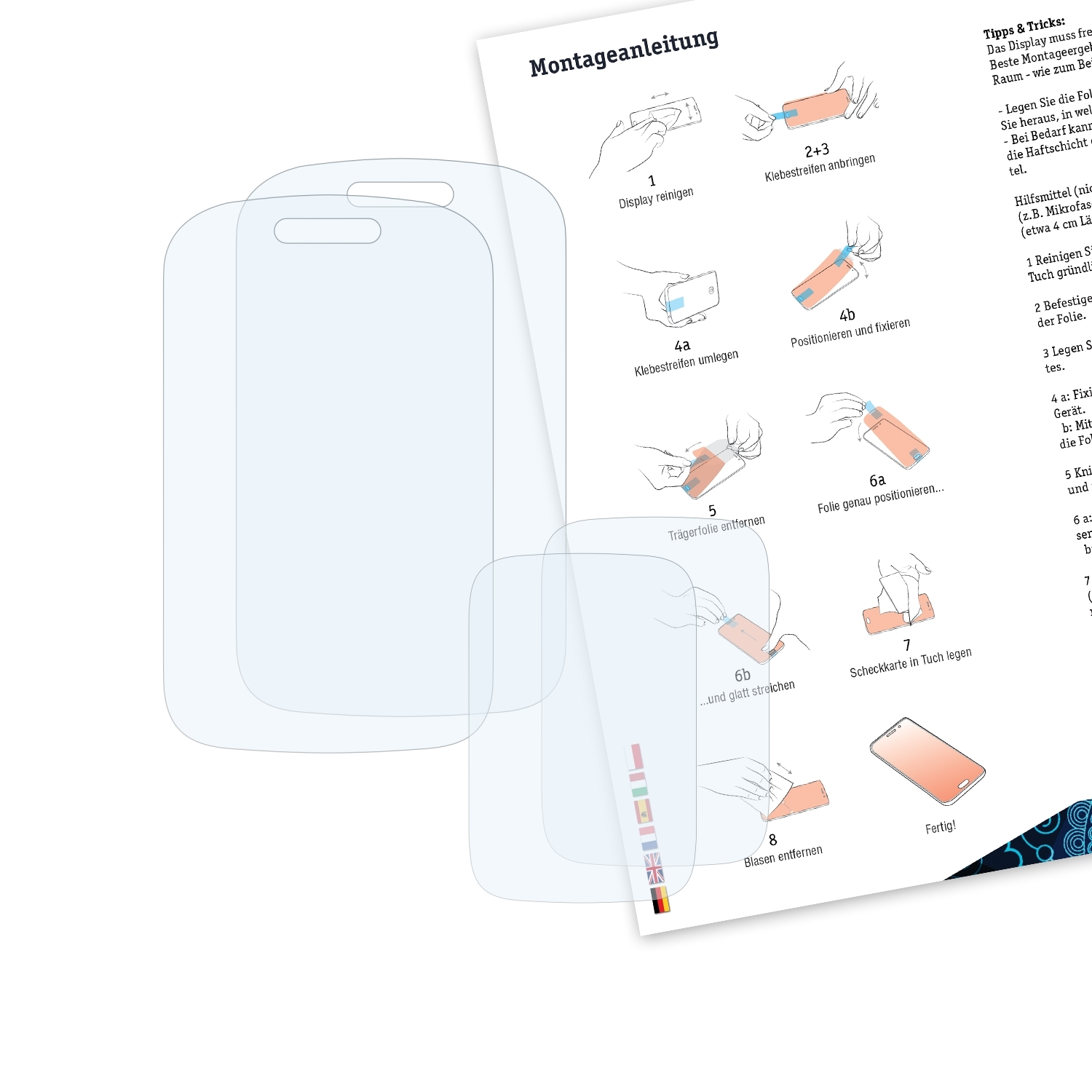 BRUNI 2x Schutzfolie(für SL590) Basics-Clear Beafon