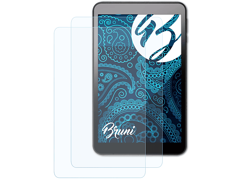 BRUNI 2x Basics-Clear Schutzfolie(für Zeki Tablet 8 (TB892B))
