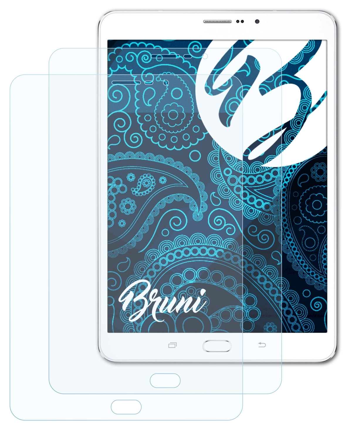 BRUNI 2x Basics-Clear Schutzfolie(für S2 8.0 Samsung Galaxy (SM-T715)) Tab