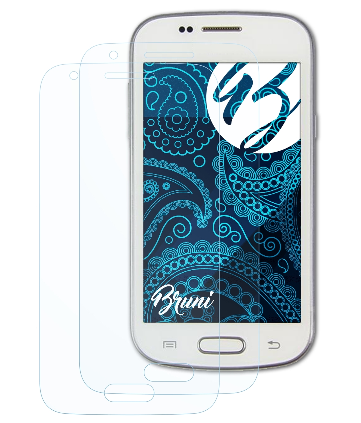 BRUNI 2x Basics-Clear Schutzfolie(für Samsung Duos Trend II (GT-S7572)) Galaxy