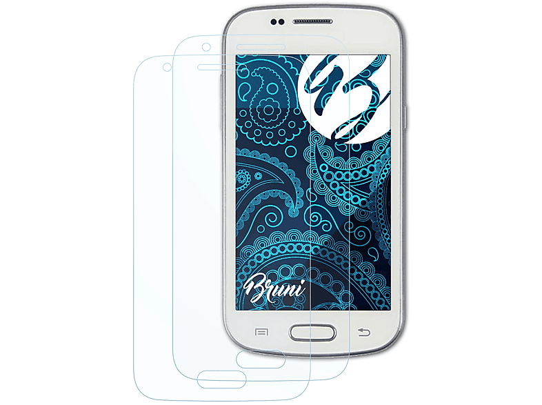 BRUNI 2x Basics-Clear Schutzfolie(für Samsung Galaxy Trend II Duos (GT-S7572))