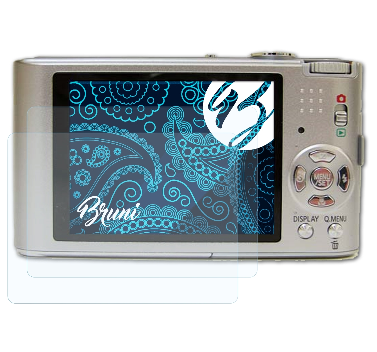 BRUNI 2x Basics-Clear Schutzfolie(für Panasonic DMC-FX60) Lumix