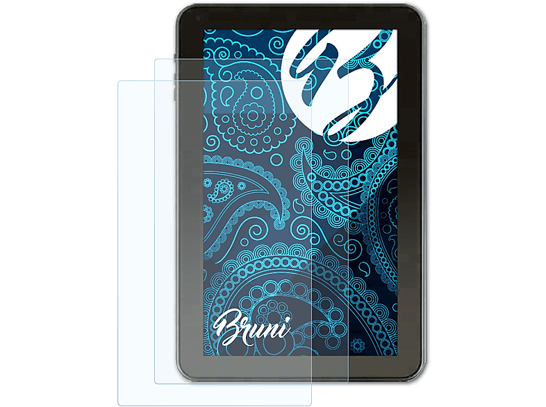 BRUNI 2x Basics-Clear Schutzfolie(für Zeki 10 (TBQC1063B)) Tablet