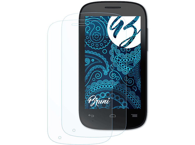 BRUNI 2x Basics-Clear Schutzfolie(für Alcatel One Touch Pop C2)