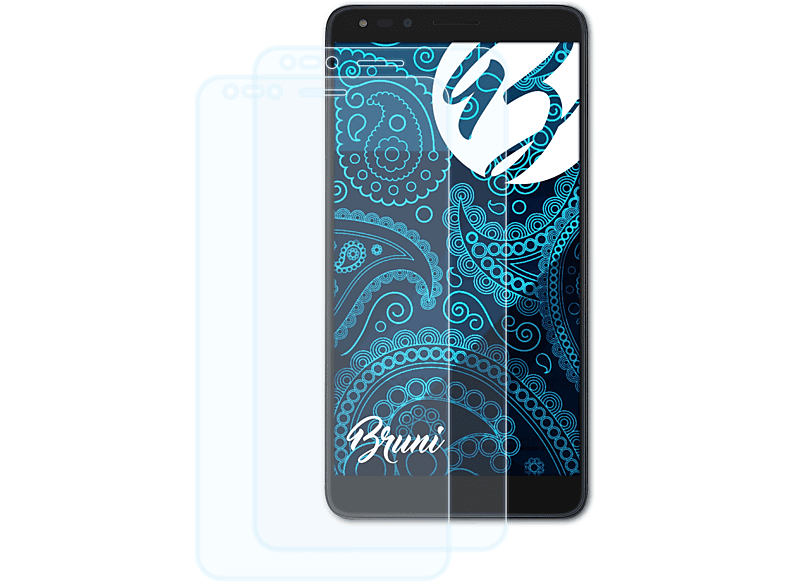 BRUNI 2x Basics-Clear Schutzfolie(für 4 Touch One (6)) Alcatel Pop