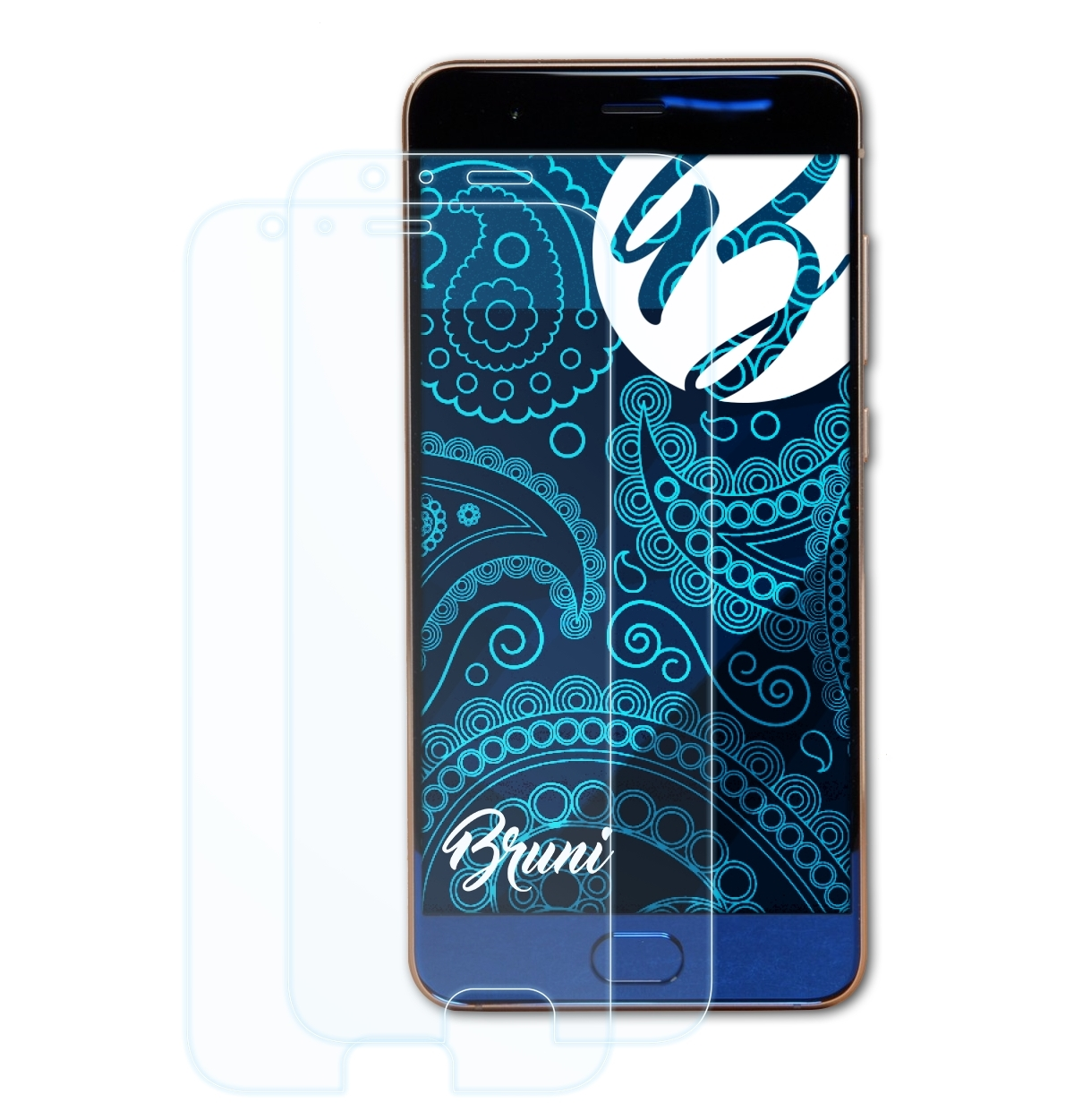 BRUNI 2x Basics-Clear Mi Schutzfolie(für Xiaomi Note 3)