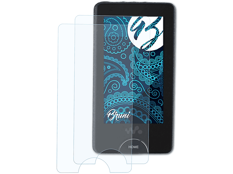 BRUNI 2x Basics-Clear Sony NWZ-X1050) Schutzfolie(für Walkman