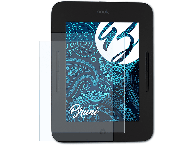 BRUNI 2x Basics-Clear Schutzfolie(für Barnes & Noble NOOK GlowLight 3)