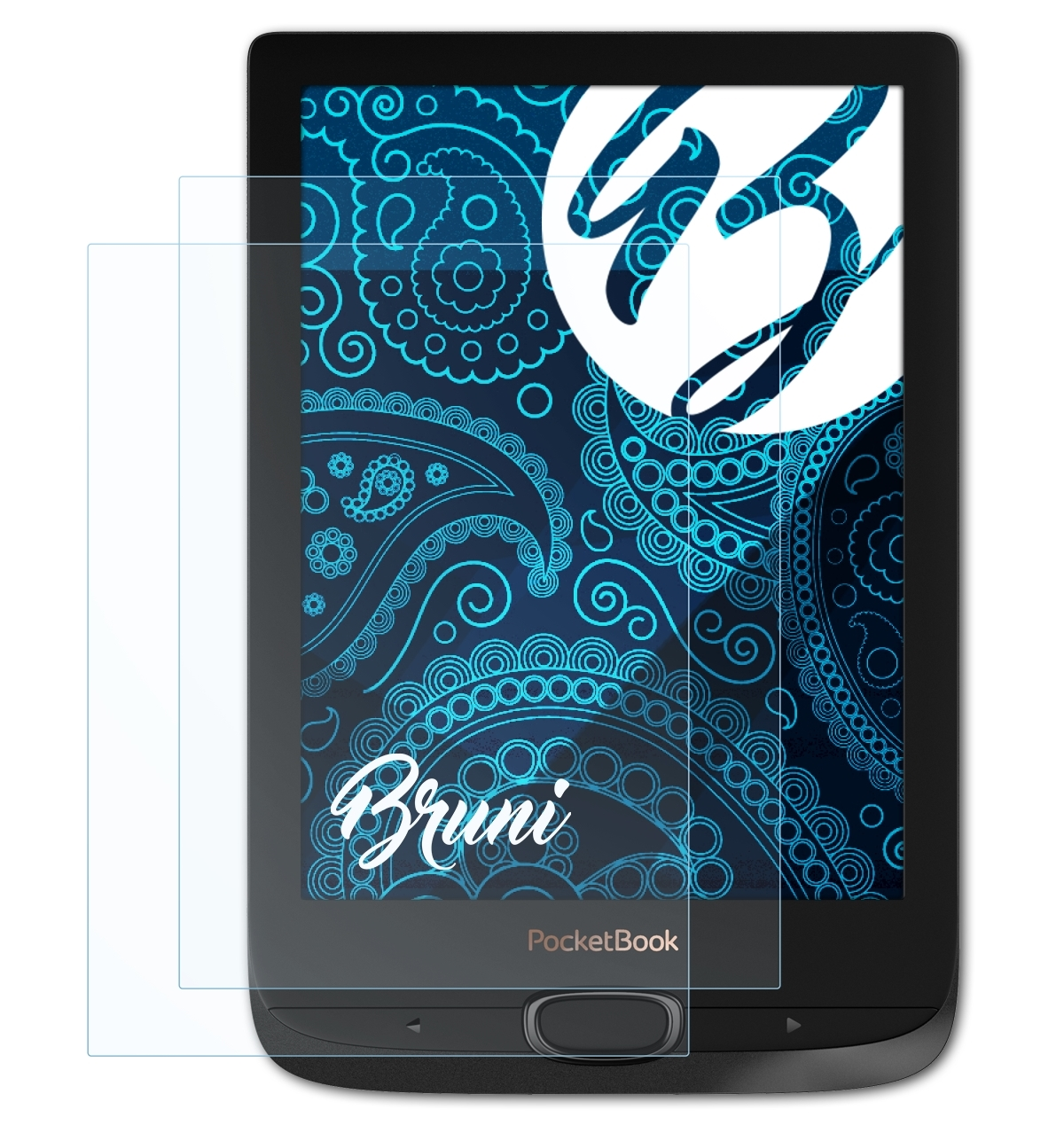 BRUNI 2x Basics-Clear Schutzfolie(für Basic 2) Lux PocketBook