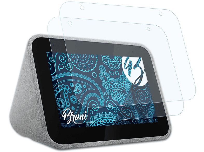BRUNI 2x Basics-Clear Schutzfolie(für Lenovo Clock) Smart