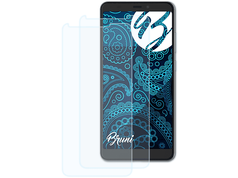 Basics-Clear BRUNI Schutzfolie(für Max (Z6410S)) 2x ZTE 2s Blade