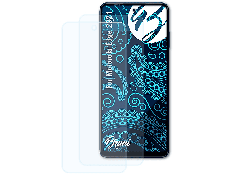BRUNI 2x Basics-Clear Schutzfolie(für Motorola Edge (2021))