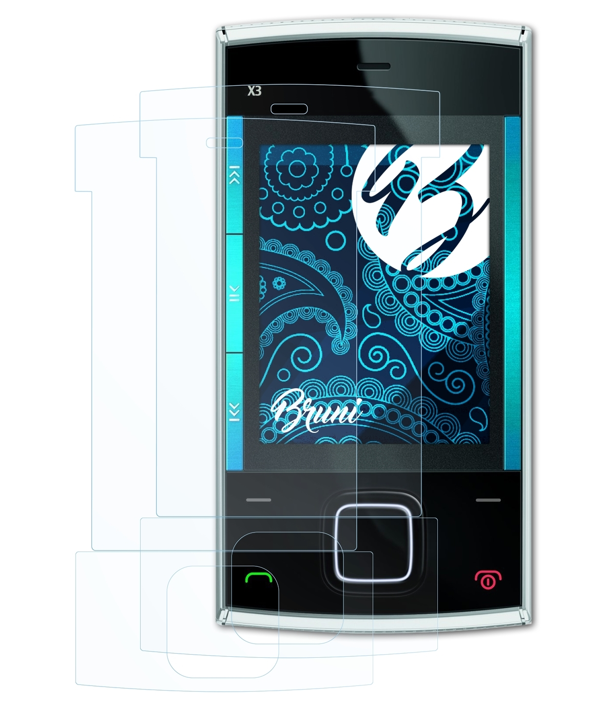 Nokia Schutzfolie(für X3) 2x BRUNI Basics-Clear