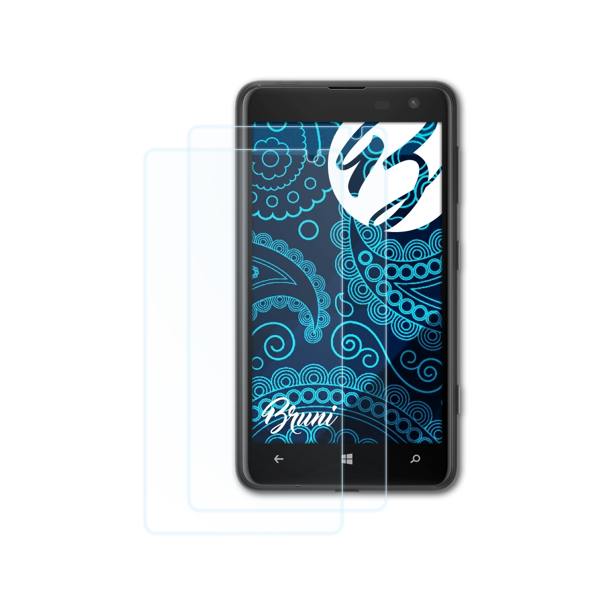 BRUNI 2x Lumia Nokia 625) Schutzfolie(für Basics-Clear