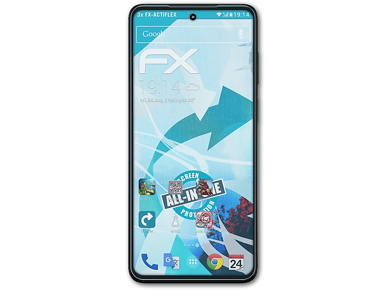 ATFOLIX 3x FX-ActiFleX Displayschutz(für Motorola Moto G82)