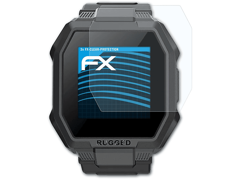 FX-Clear 3x Smartwatch) Displayschutz(für ATFOLIX R6 Blackview