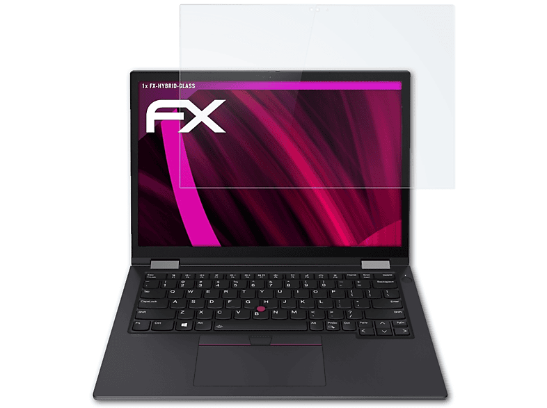ATFOLIX FX-Hybrid-Glass Schutzglas(für 2)) Lenovo ThinkPad X13 (Gen Yoga