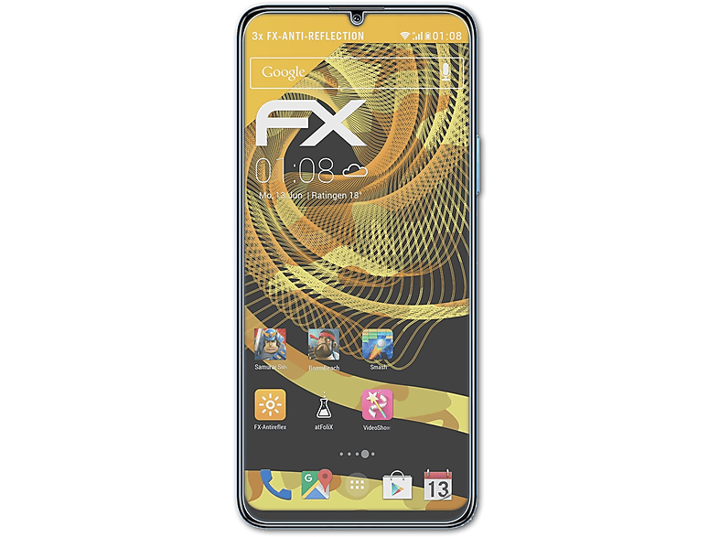 ATFOLIX 3x FX-Antireflex Play Displayschutz(für Honor 6T)