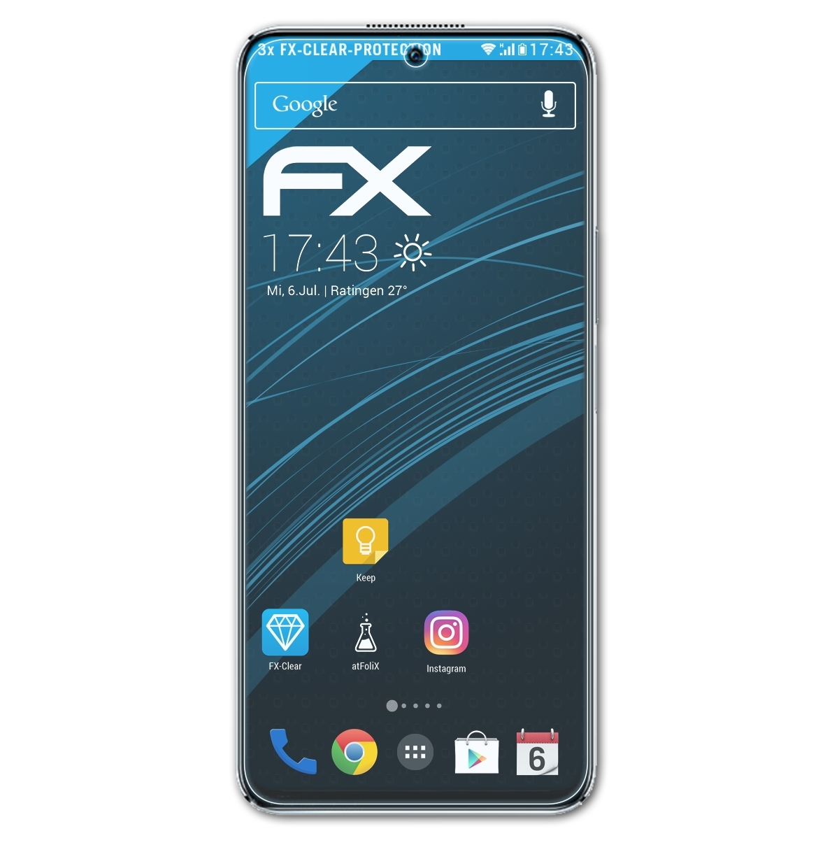 ATFOLIX 3x FX-Clear Displayschutz(für Honor Play Pro) 6T