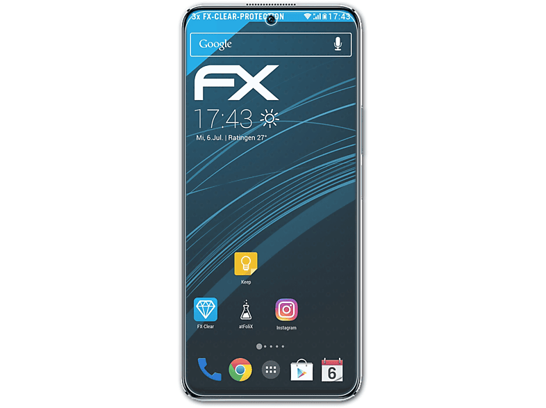 3x Honor Displayschutz(für 6T Play FX-Clear Pro) ATFOLIX