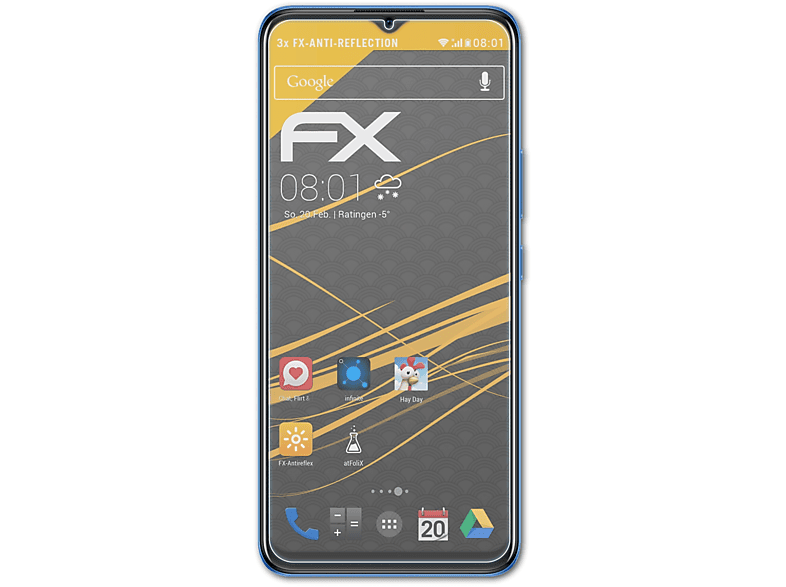 ATFOLIX 3x FX-Antireflex Displayschutz(für Vivo Y01)
