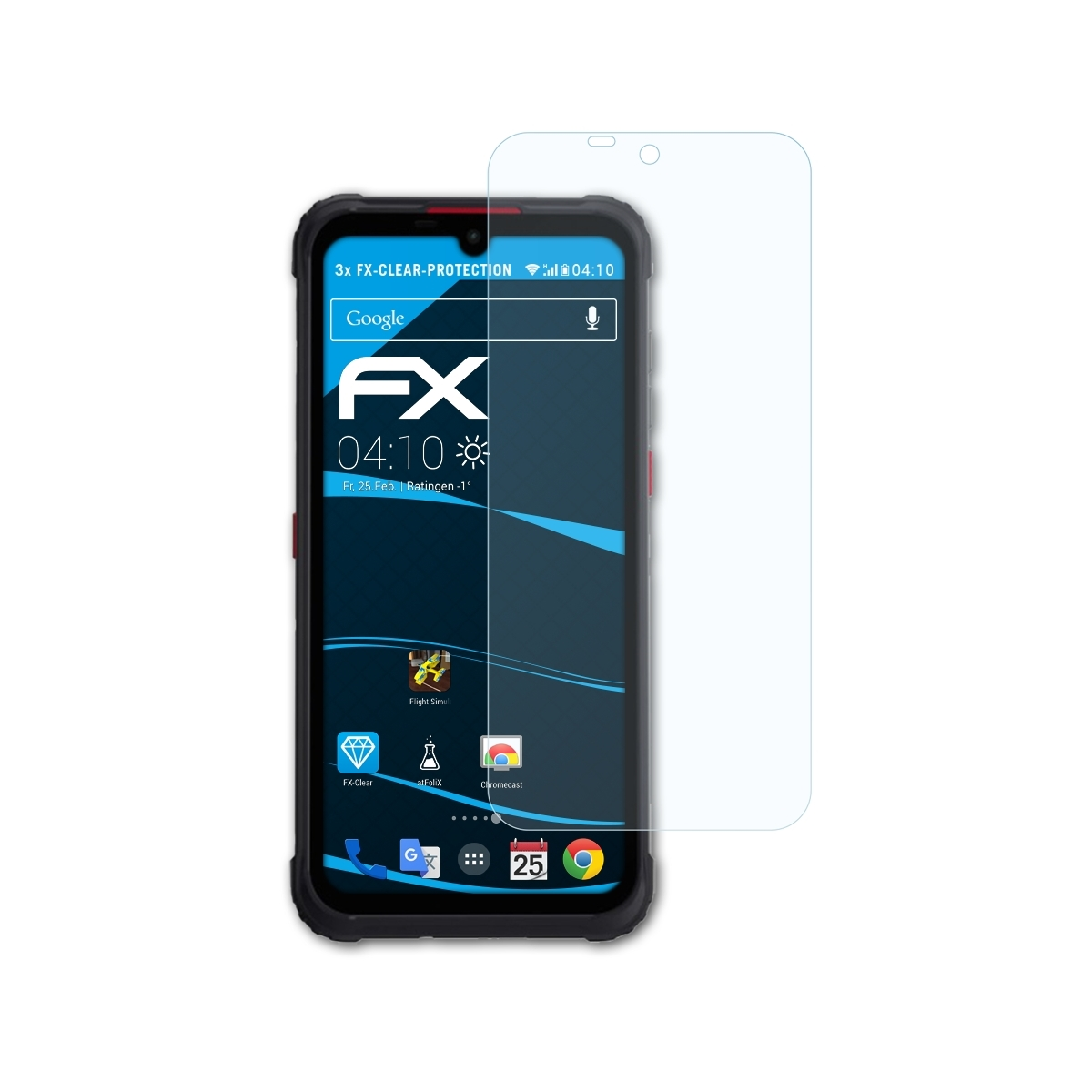 3x Displayschutz(für Cyber 8) ATFOLIX Hotwav FX-Clear