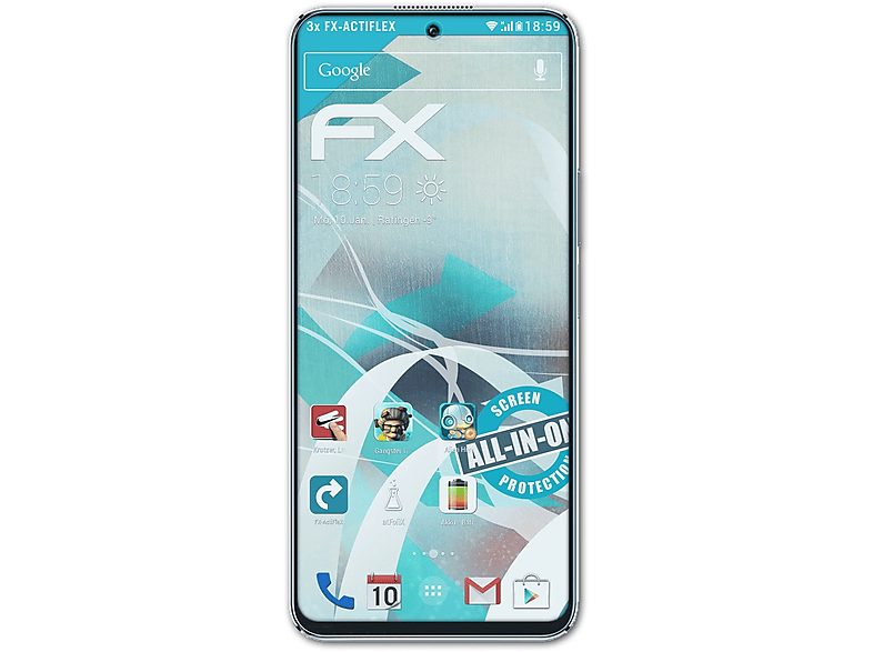 ATFOLIX 3x Honor FX-ActiFleX Pro) Displayschutz(für Play 6T