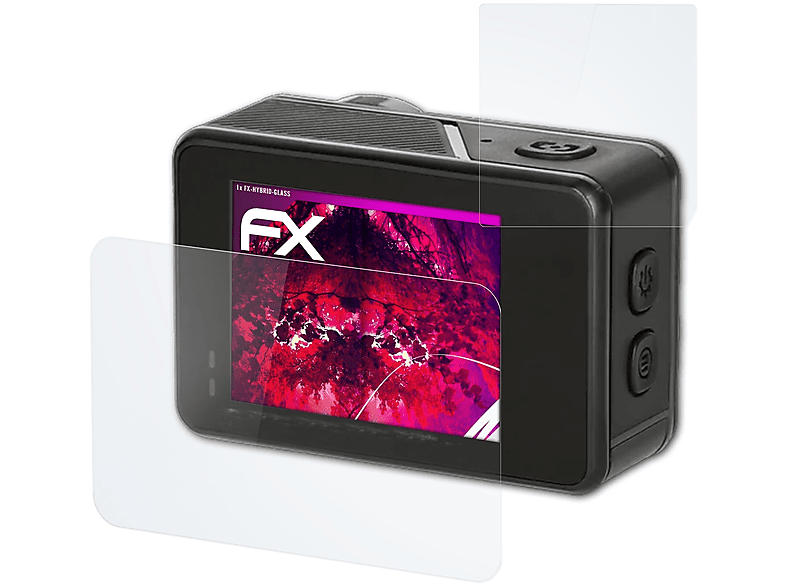 ATFOLIX FX-Hybrid-Glass Schutzglas(für Rollei Actioncam 11S Plus)