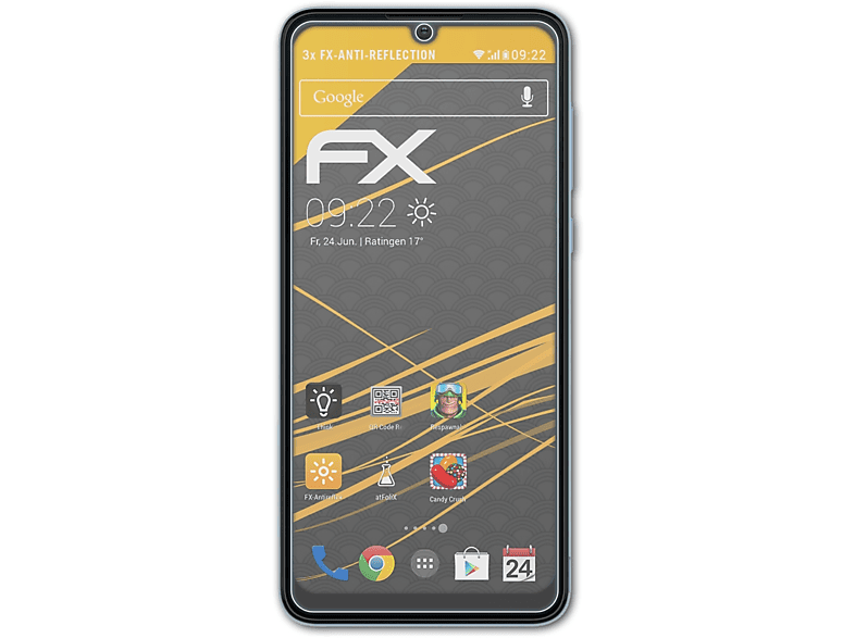 ATFOLIX 3x FX-Antireflex Displayschutz(für Wiko Y82)