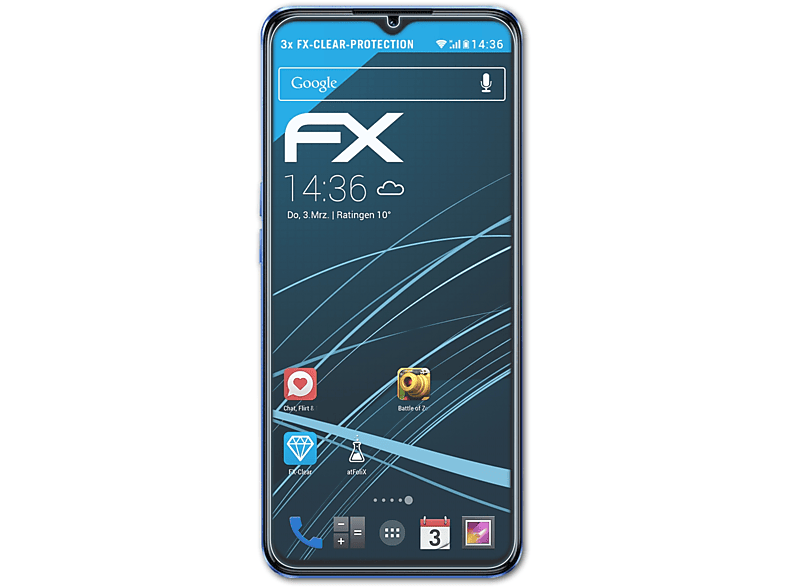 Q5i) Displayschutz(für Realme ATFOLIX 3x FX-Clear