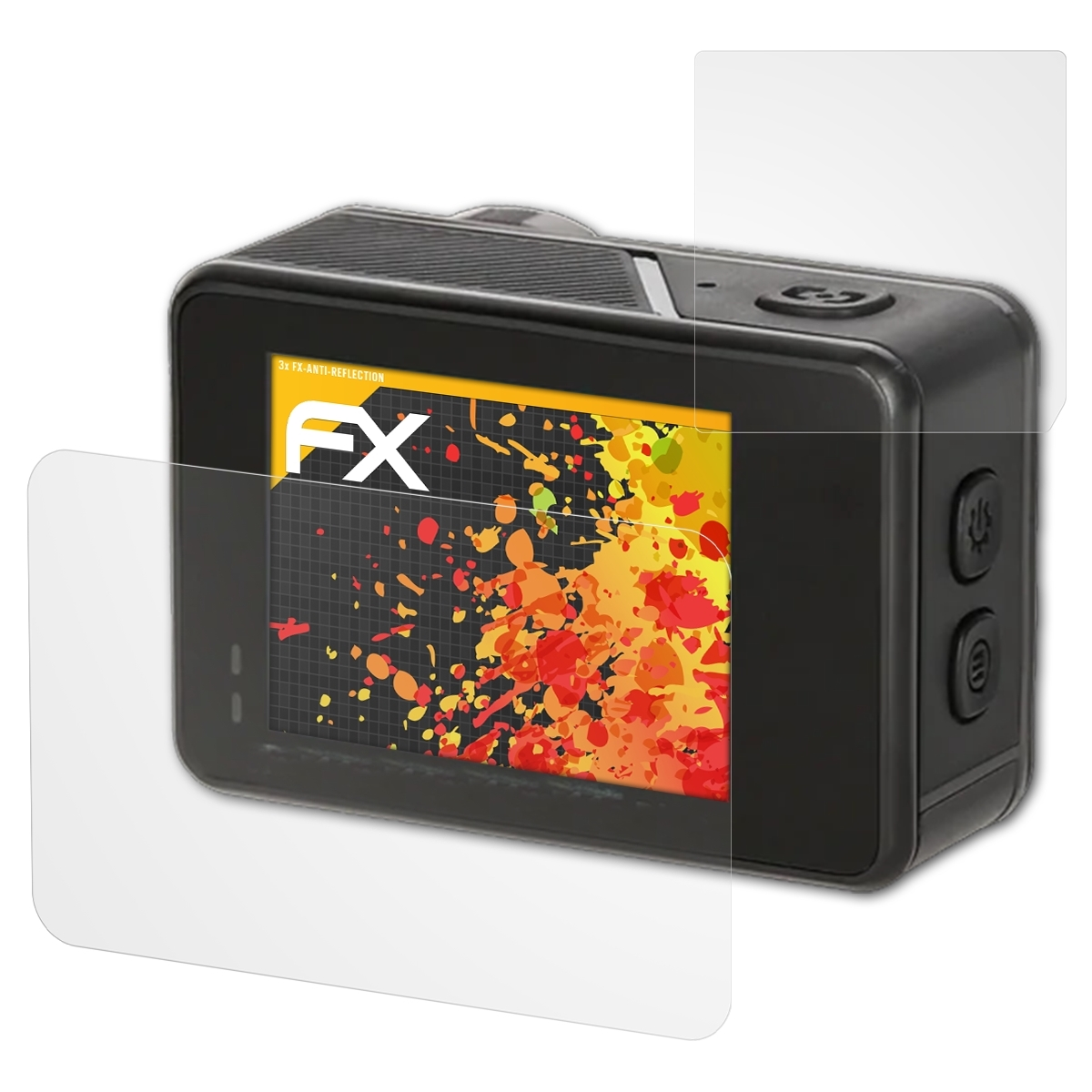 3x Displayschutz(für Rollei FX-Antireflex ATFOLIX Plus) 11S Actioncam