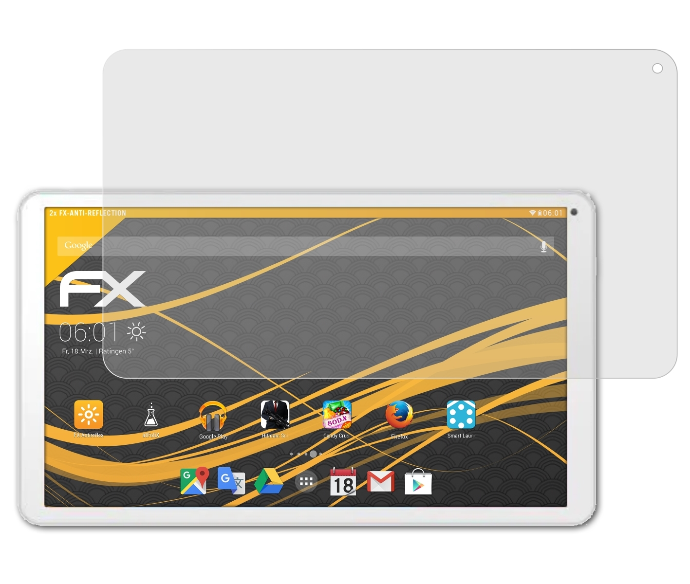 ATFOLIX 2x FX-Antireflex Displayschutz(für T101 Archos WiFi)