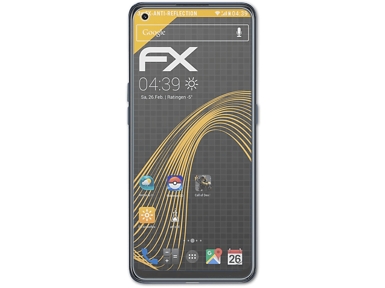 ATFOLIX 3x FX-Antireflex 5G) SE Reno Displayschutz(für Oppo 7