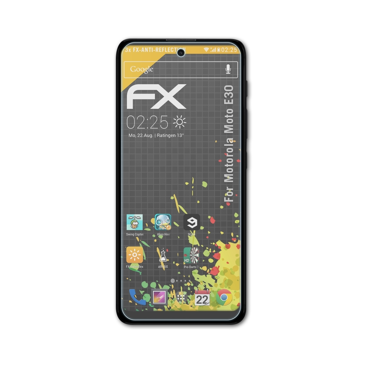 Displayschutz(für Moto FX-Antireflex 3x Motorola E30) ATFOLIX