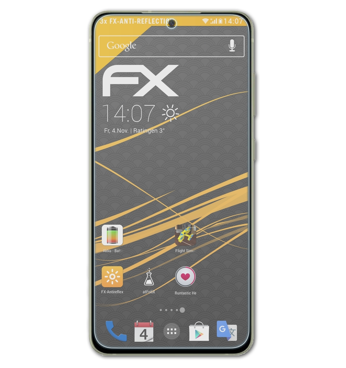 ATFOLIX 3x FX-Antireflex Displayschutz(für Samsung S21 FE) Galaxy