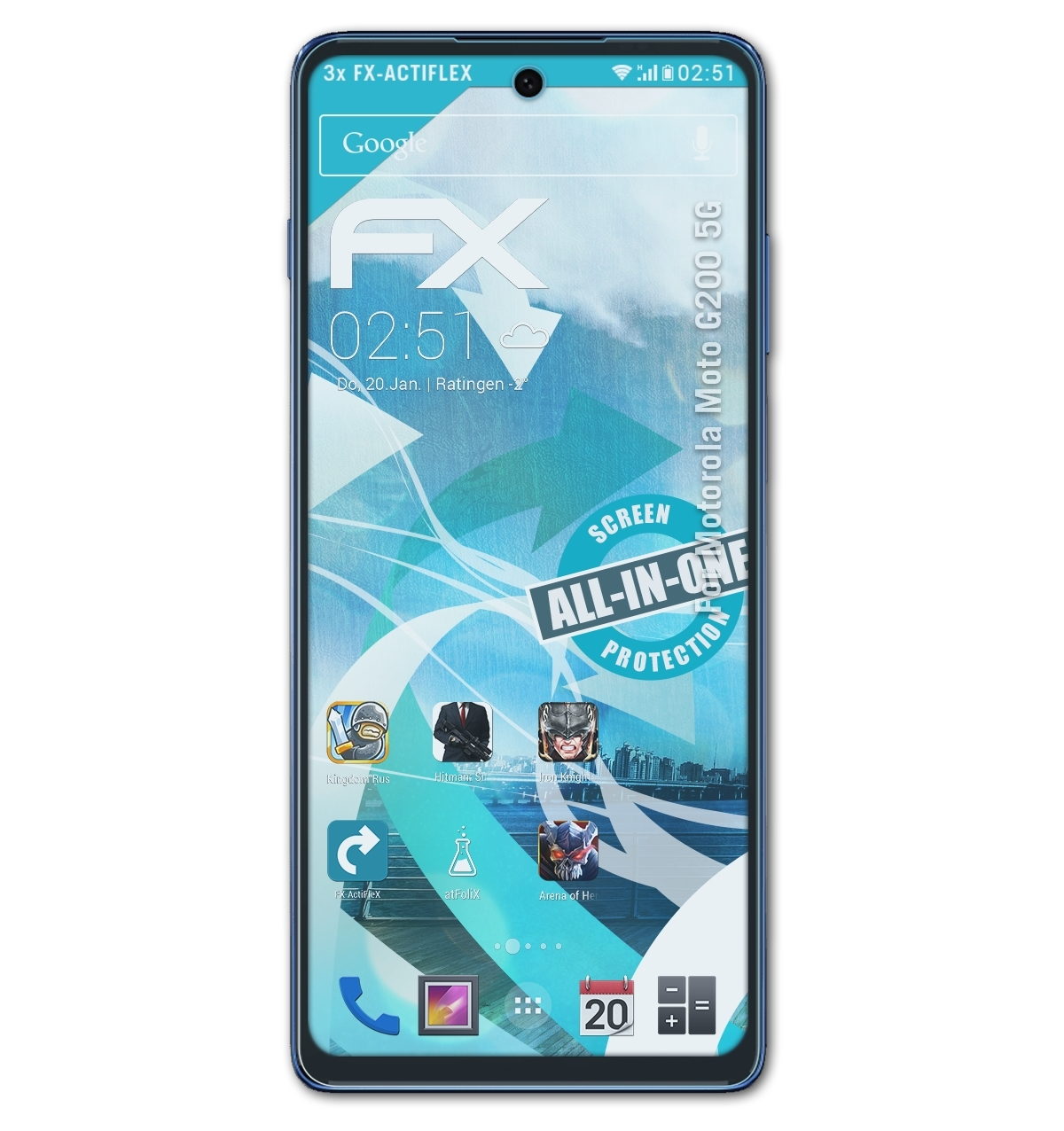 ATFOLIX Motorola Moto 5G) Displayschutz(für FX-ActiFleX G200 3x