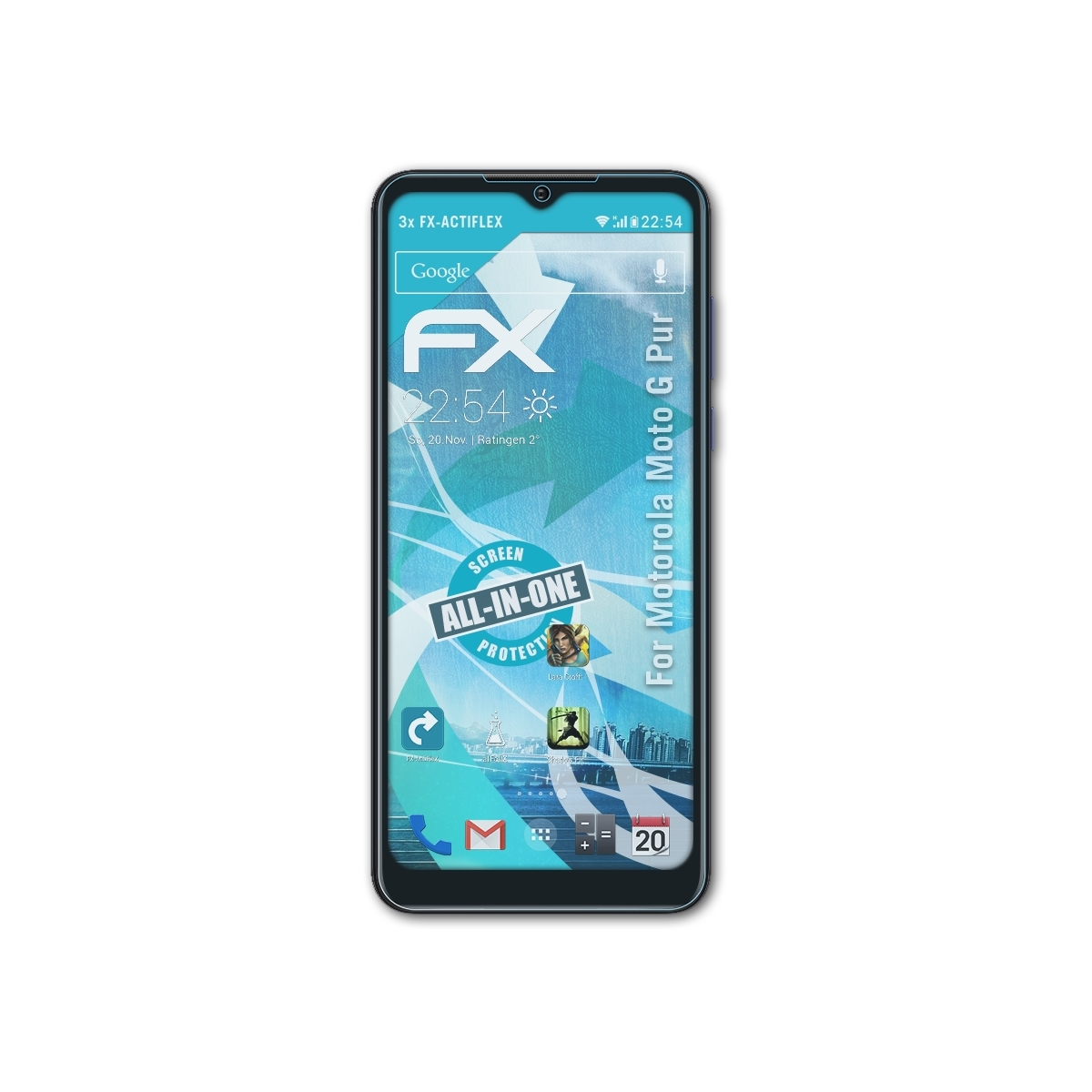 3x Moto FX-ActiFleX ATFOLIX Motorola Pur) Displayschutz(für G