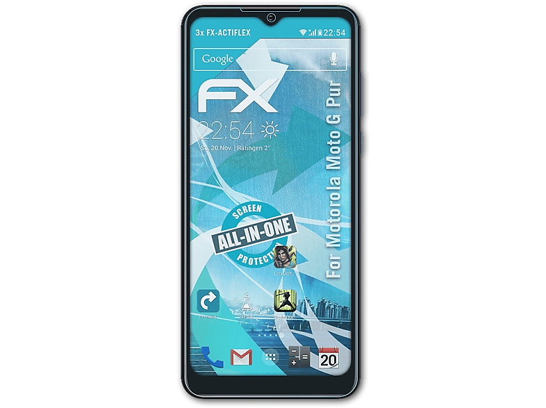 ATFOLIX 3x FX-ActiFleX Displayschutz(für Motorola Moto G Pur)